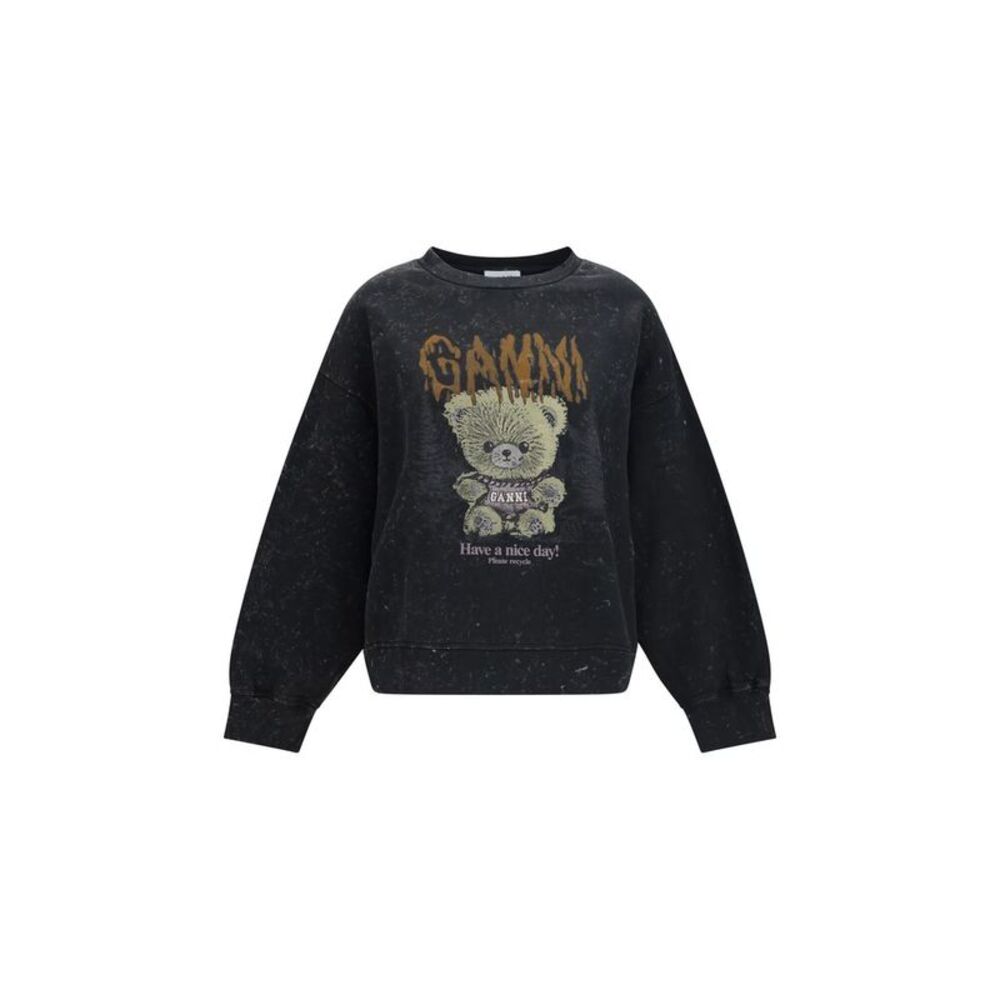 Ganni Gray Cotton Women's Sweatshirt
